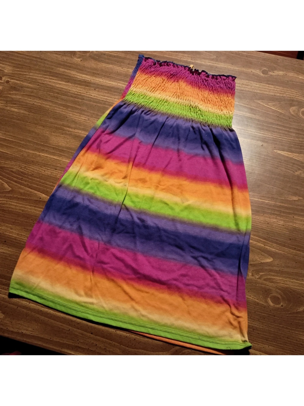 Rainbow Skirt - Small // Chesley tie-dye dress cute hippie rave boho